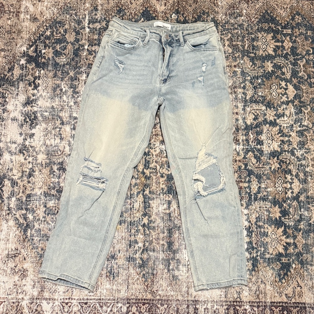 Distressed Light Blue Boyfriend Jeans